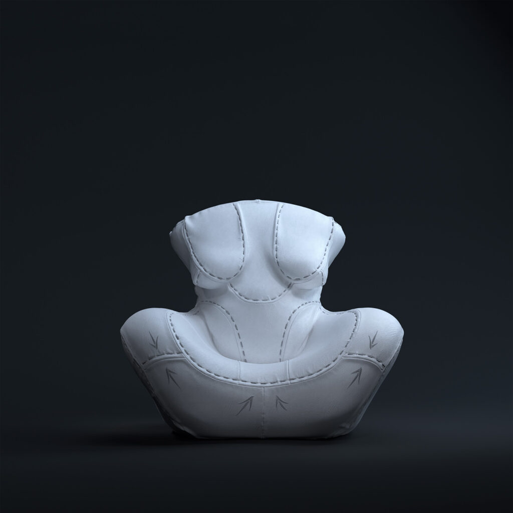 2- NAGABABA – leather armchair in white