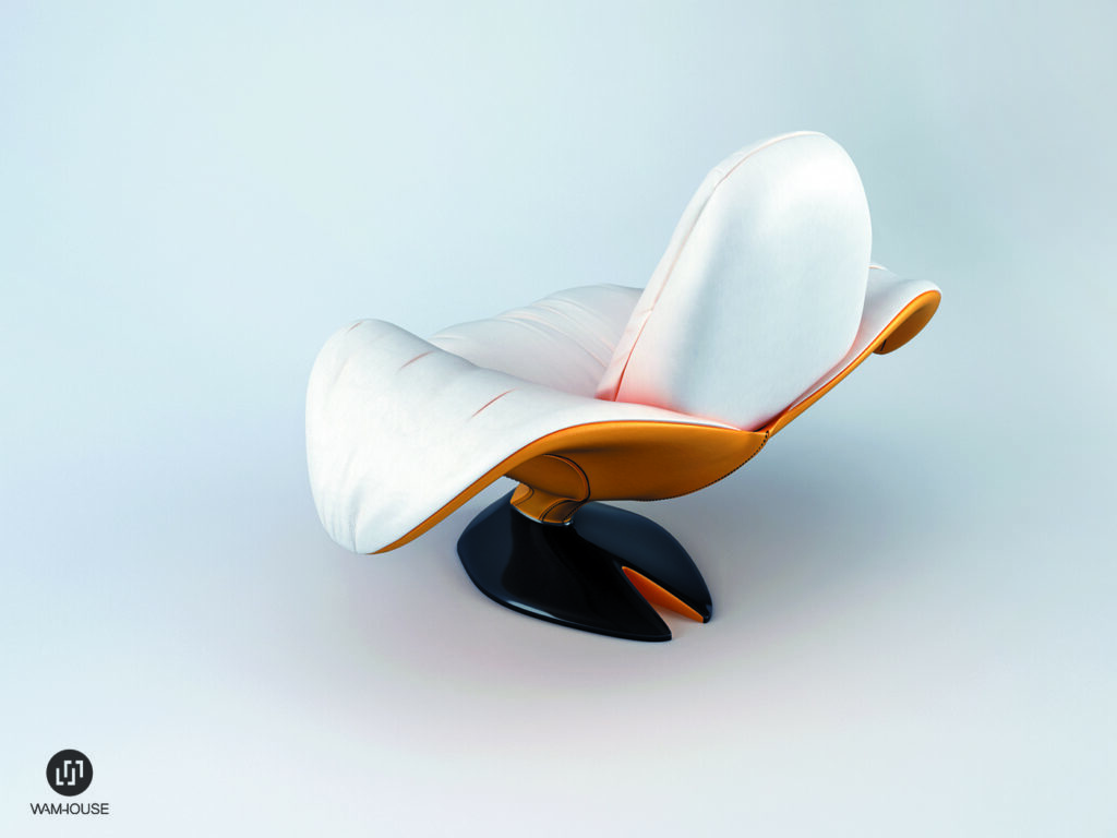 2- ZJEDZONY – fotel tapicerowany w kształcie banana