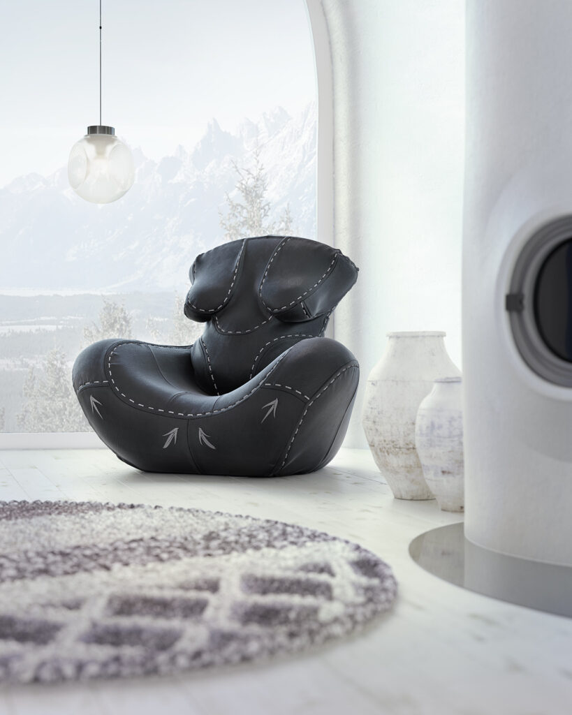 4- NAGABABA – leather armchair in black