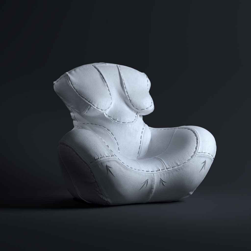 5 - NAGABABA – leather armchair in white