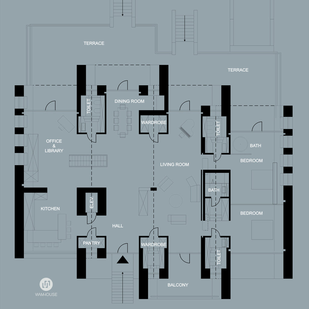 6- RINGHOUSE – betonowy dom inspirowany znanym logo (rzut kondygnacji)