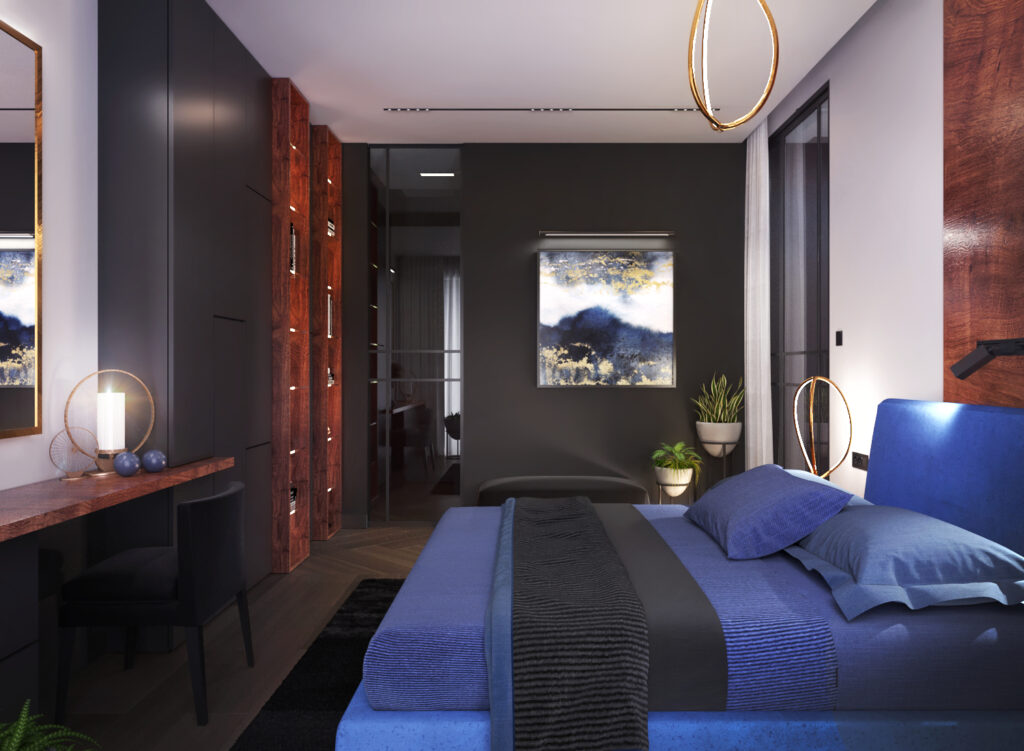 WAMHOUSE - bedroom design with black walls