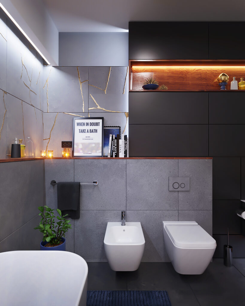 WAMHOUSE - bathroom design with black cabinets