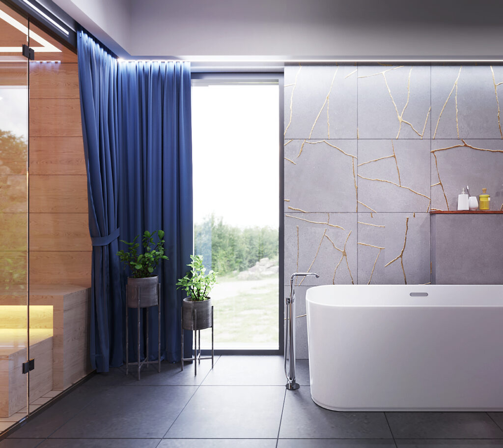 WAMHOUSE - projekt łazienki z prywatną sauną