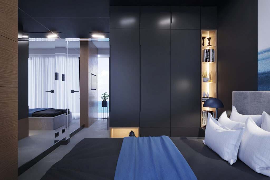 WAMHOUSE - small and black bedroom design