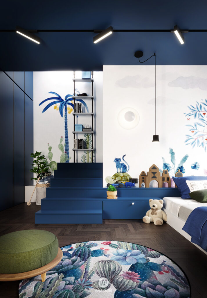 WAMHOUSE - blue kids room interior design, author - Karina Wiciak